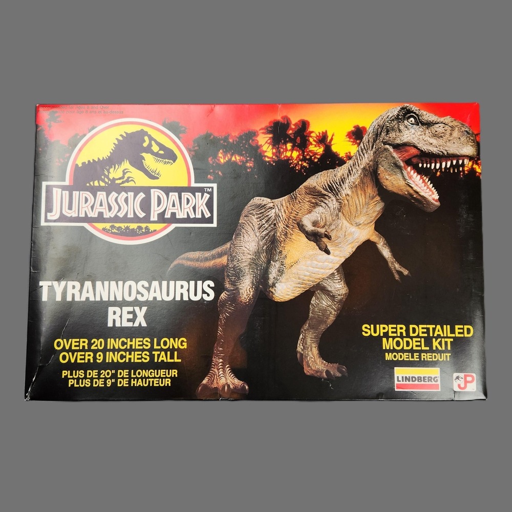 Vintage Jurassic Park Tyrannosaurus Rex Model Kit‎ 1993 Lindberg 70271 USA T-Rex